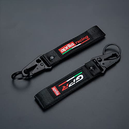 BUNCC Motorrad Polyester Stickerei Schlüsselring Anhänger Schlüsselring hängende Schnallen Lanyard Schlüsselkette für Aprilia