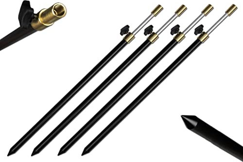 4er Set Rutenhalter Bankstick Alu 75-120cm 12/7mm schwarz
