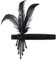 SJBAUTYO Headband Plume, Noir Bandeau Plume Accessoire Vintage Annee 20, Bandeau Charleston Femme 1920 avec Noir Décoration en Cristal