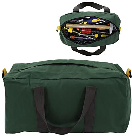 Wide Mouth Tool Bag, Portable Canvas Waterproof High Capacity Storage Handbag, 18 20 in Large Zipper Tool Storage Bag, Tool Tote Electrician Hardware Tool Bag for Carpentry Electrician (20in / 50.8cm)