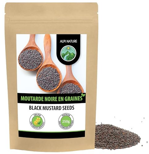 Alpi Nature Semi di Senape Nera Marrone 250g, Semi di Senape Nera Marrone da 1-2mm