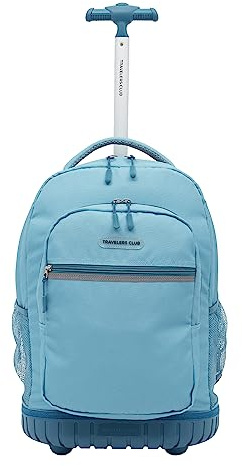 Travelers Club 18 Rolling Backpack with Shoulder Straps, Aqua
