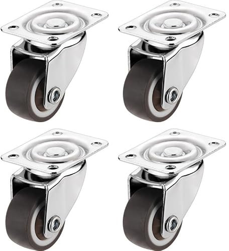 MöBelrollen 4PCS 1-2 zoll Caster Weiche Gummi Universal Rad Lenkrolle Roller Rad for Plattform Trolley Haushalt Zubehör Rollen FüR MöBel (Color : Universal wheel A, Size : 1.0 Inch)