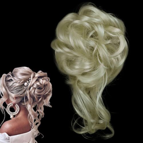 prinfantasy Haarteil Haargummi Messy Curly Hair Dutt Hair Scrunchies Extension Synthetic Curly Hairpieces Hair Chignon for Frauen Haarteil Haarverlängerung, FQ018
