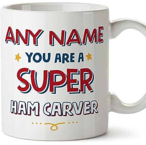 MUGFFINS Personalised Mug for HAM Carver - in English - You are Super - Funny Custom Gift for Colleagues - Ceramic 11oz Mug