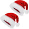 Capaneus Weihnachtsmütze 2 Stück, Plüsch Nikolausmütze Erwachsene, Samt Weihnachtsmann Mütze, Rot Santa Hat Verdicktes Plüschfutter, Christmas Hat für Festliche Partys im neuen Jahr Weihnachtsfeier
