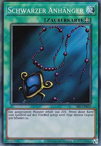 SRL-DE003 - Schwarzer Anhänger - Super Rare - Reprint - Deutsch - Spell Ruler (25th Anniversary Edition) - mit LMS Trading Fieldcenter-Karte Yugioh