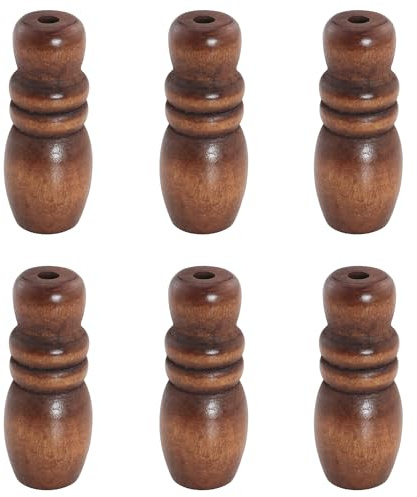 ZZLZX 6PCS Brown Venetian Blind Cord Knobs Wooden Pendants Roman Sunshade Pull Rope Bamboo Roller Curtain Pull Handle Window Decoration Accessories for Living Room Bedroom Brown