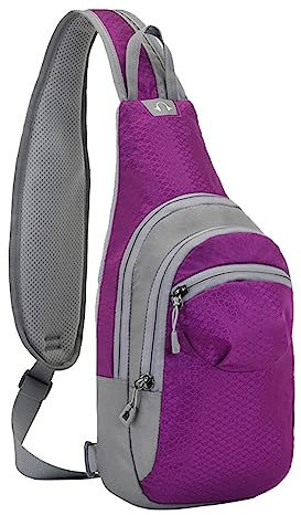 Damen Taschen Kleine Männer Frauen Outdoor Umhängetasche Reißverschluss Einzelne Schulter Umhängetasche Radfahren Sporttasche Brusttasche Bergsteigen Reisen Kleiner Rucksack (Purple, One Size)