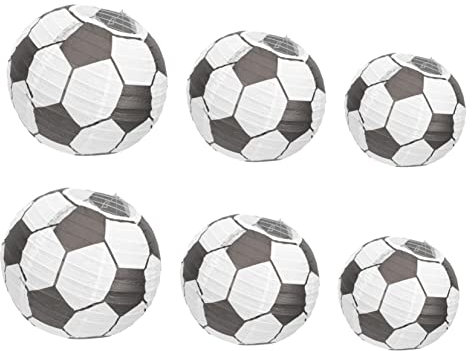 FOYTOKI 6 Uds Linterna De Papel De Fútbol Decoraciones De Fútbol Linternas Colgantes Linterna De Escena Linterna Deportiva De Fútbol Linterna Colgante De Techo Linterna De Fútbol Linterna