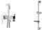 Ibergrif M22011 Square Concealed Shower Mixer Set, Hot and Cold Bidet Spray with Shattaf Sprayer & M20802 Shower Riser Rail, Wall Mounted Shower Slide Bar with Soap Dish Bracket Chrome