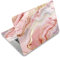 PLIGREAT 3 Stücke Laptop Skin Aufkleber Vinyl Aufkleber für PC Notebook Laptops Tastatur Abdeckung Laptop Case Schutzfolien Dekorative Laptop Aufkleber Rosa Marmor Textur Laptop Aufkleber