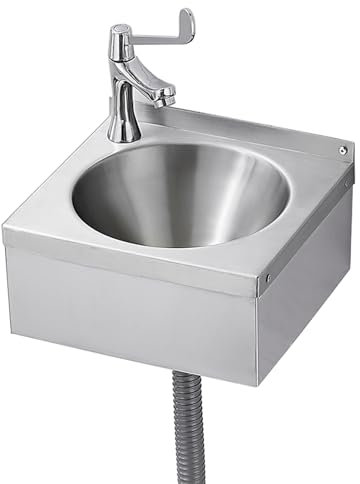 Lavabi, Lavello da Cucina, Lavello a Parete Piccolo Lavello Professionale Acciaio Inox Lavamani in Acciaio Inossidabile Installazione Facile Lavello per Camper Montaggio a Parete (A,30x27x13.5cm)