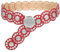 JasGood Breite Scheibengürtel für Damen Leder Aushöhlen Runde Gürtel Western Cowgirl Gürtel Damen Concho Vintage Boho Disc Ledergürtel Verstellbare Taillengürtel für Kleider,Rot,105cm