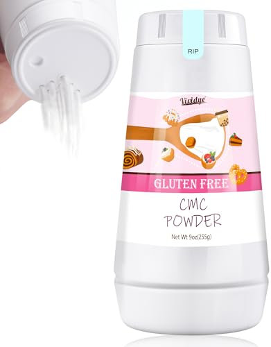 CMC Pulver 255g, Lebensmittelqualität CMC Pulver für Fondant, Eiscreme, Kuchen, Joghurt, Süßigkeiten und Modellierpaste, Carboxymethylcellulose - Natürliches Dickungsmittel und Feuchtigkeitshalter