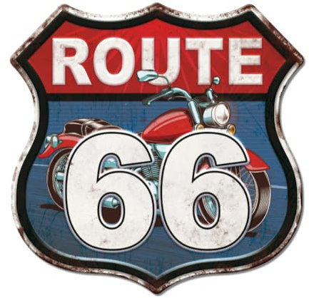 SUPERDANT Route 66 Road Metal Tin Sign High Way Vintage Tin Signs Retro Motorcycle Metal Sign Metal Wall Art Poster Funny Signs and Plaque for Bars Pub Man Cave Garage Wall Decor