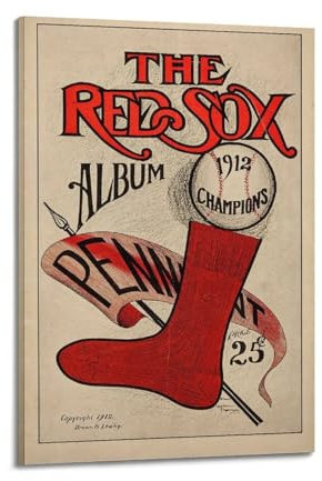 GJDYMX Vintage-Sport-Poster von 1912, Baseball-Champions, roter Sauerstoff, dekoratives Gemälde, Leinwand, Wandposter und Kunstdruck, moderne Familienschlafzimmer-Dekoration, Poster, 50 x 75 cm