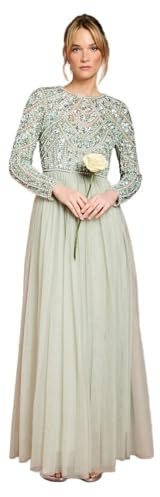 Coast Honoured Long Sleeve Sequin Bodice Tulle Skirt Maxi Bridesmaid Dress