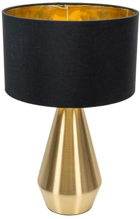 ValueLights | Jax Antique Brass Touch Table Lamp with Black & Gold Inner Shade | Table Lamps, Home Décor & Improvement Essential