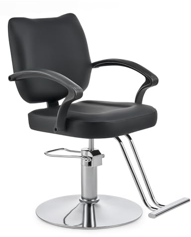 CO-Z Salon Chair for Hair Stylist with 360° Swivel,Adjustable Height Hydraulic Hairdressing Chair with Weighted Steel Base 250 kg Capacity for Beauty Salon Barber Shop Tattoo Parlor