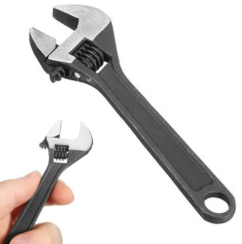 LKTFATD 4'' Mini Adjustable Spanner, Compact Adjustable Wrench for Mechanical, Car, and Bike Repairs, Portable Hand Wrench Tool, Lightweight and Durable Small Adjustable Spanner