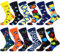 WeciBor Lustige Bunt Herren Socken, 12 Paar Mehrfarbig Geometrisch, Größe 47-50