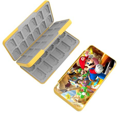 BAYINBROOK Switch Spiele Aufbewahrung, Switch Spiele Lagerung, Tragbares Gerät mit Großer Kapazität, Mit 48 Game Card Slots und 48 Micro SD Card Slots, Weiches Silikon Futter, Magnetverschluss (S3)