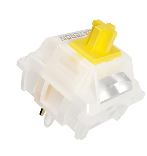GATERON Milky Yellow Pro V3 Keyboard Switches, Pre-lubed Linear 5 pin for All MX Mechanical Keyboard (36PCS)