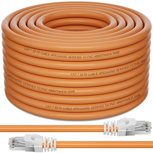 Soibke LAN Kabel 40 Meter, Cat 7 Netzwerkkabel 40m Geschirmt S/FTP | Hochgeschwindigkeit Ethernetkabel, Gigabit Internetkabel 10Gbps Wifi Wlan Kabel 600MHz Patchkabel PiMF LSZH für Router Modem