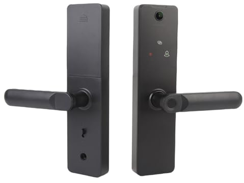 Generic Smart Door Lock with HD Camera, Fingerprint Keyless Entry Door Lock 6 Unlocking Methods Built in Doorbell APP Control Carbon Steel Material, with Anti Theft Alarm and Low