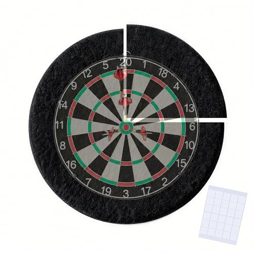 Relaxdays Dartscheibe Schutzring, 4-teilig, Ø 60 cm, Catchring aus Filz, Surround Board, Wand, inkl. Klebepads, Farbwahl