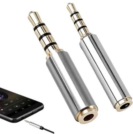 FinalCool 2 Piezas Adaptador de Audio, 2.5mm Macho a 3.5mm Hembra, 3.5mm Macho a 2.5mm Hembra, Convertidor de Audio Estéreo Jack, para Auriculares, Smartphones, Micrófono, Tabletas