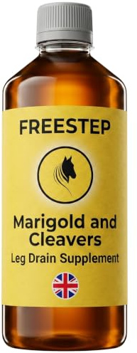 Freestep Marigold and Cleavers for Horses Liquid Puffy Filled Leg Support | Cleavers & Marigold liquid tincture for lymphatic support Skin, feather & coat health Veteran horse & senior pony wellbeing