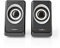 NEDIS CSPR20020BK Enceinte PC | 2.0 | 18 W | Prise 3,5 mm