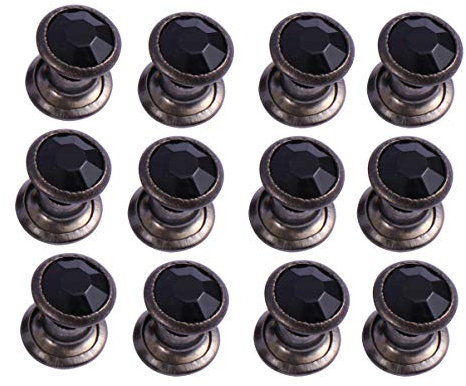 Milisten 100 Stück Strassnieten Nieten Punk Diamond Spikes Nieten für Ledergürtel Handtasche Lederdekoration (Schwarzer Diamant mit Zinnrand)