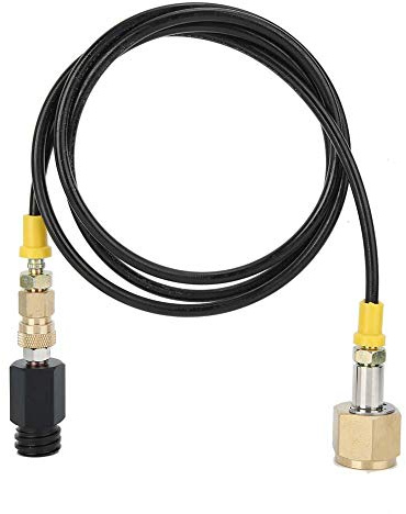 A sixx CO2 Hose Adapter, 1.5m W21.8-14 DIN 477 CO2 Tank Adapter Soda High Pressure Hose Kit Replacement for Soda Stream, Easy to Install and Use