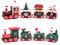 2pcs Petits Train de Noël en Bois Ornement Pendentif Train Caravane Forme Bonhomme de Neige Père Noël Bonhomme en Pain d'Épice Cadeau Décoration pour Artisanat Table Maison Jardin Fête Nouvel An Vert