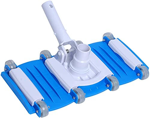 Puliscifondo Manuale da Piscina, Spazzola per Aspirapolvere da Piscina 14 con Ruote, Testina di Aspirazione per Piscina Flessibile da Poweka