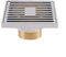 Bodenablauf Quadrat Badezimmer Ablaufrinne aus Messing,Duschablauf Gitter,Bodensiphon,Duschabfluss Duschablaufrinne Badablauf Flache Decke,Ablauf für Badezimmer,10x10cm (Blanco : Chrome)