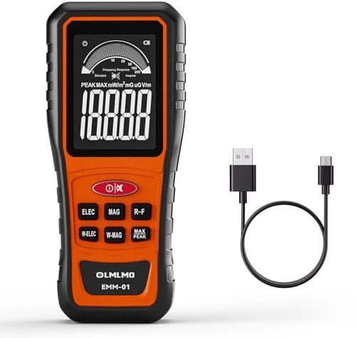 EMF Messgerät, Elektrisches Feld, Hochfrequenzfeld, Magnetisches Feldstärkemessgerät, Wiederaufladbarer Strahlungsdetektor für 5-g-Mobilfunkmasten, WiFi-Signaldetektor, EMF Detector, Geisterjagd