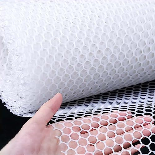 GONCBKVN Weißer Maschendrahtzaun aus Kunststoff, Auslaufsicheres Netz für Gartenbalkon, Haustierzäune, Bauzäune im Freien (Color : Mesh 0.8cm, Size : 0.5x5m/1.6x16.4ft)