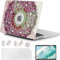 MUSHUI for MacBook Air 13.6 inch Case 2025 2024 2023 2022 M4 M3 M2, Ultra-Thin UV-Printed Hard Shell Cover for MacBook Air 13.6 A3240 A3113 A2681, Keyboard Cover & Screen Protector, Datura