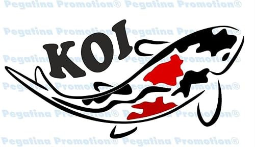 Rakelfix Icon Koi Karpfen Hobby Aufkleber, ca.20 cm breite Hobbys Auto Autoaufkleber Sticker Heckscheibe Lack Vinyl Sport Sportaufkleber Auto-Aufkleber von ® Aufkleber mit Verklebehilfe von