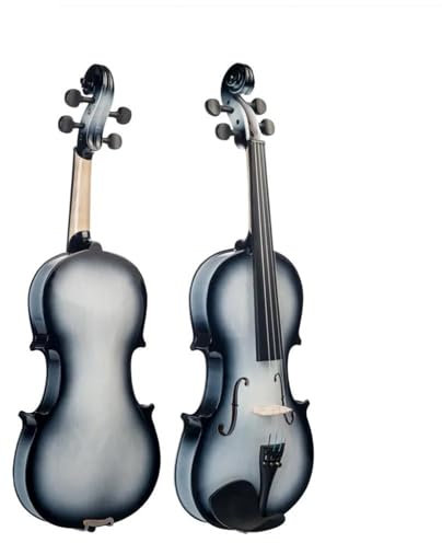 Geige 3/4 Violine SET Akustische Violine mit Brasilholz-Bogenetui für Übungsschüler Linde Weiß-Schwarz