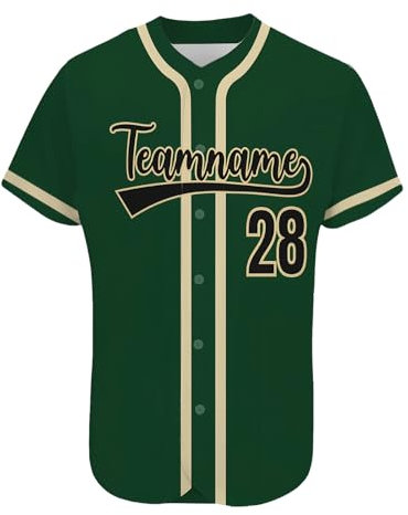 AIFLM Benutzerdefinierte Baseball-Trikots, Personalisierte Button-Down Baseball-Shirts, Individuelle Baseball-Shirts FüR MäNner, Frauen, Jugendliche, Druck-Namennummern