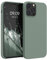 kwmobile Cover per Apple iPhone 12 Pro Max Custodia - Back Case per Smartphone in Silicone TPU - Protezione Gommata - verde affumicato