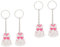 PRETYZOOM 4 Stück Schlüsselanhänger Gefälligkeiten für die Babytaufe Mädchen elegant würfelunterlage girl Gefälligkeiten für die Babyparty Hochzeitsandenken für die Gäste Harz Rosa