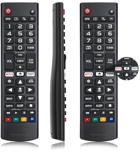 SANGFUN 2 Stück LG Smart TV Fernbedienung Universal, LG Universalfernbedienung AKB75095307, Geeignet für alle LG-Fernseher, Smart TV, LCD und LED