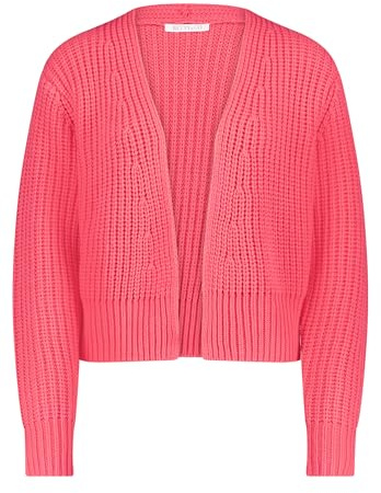 Betty & Co Damen Grobstrickjacke ohne Verschluss Koralle,44