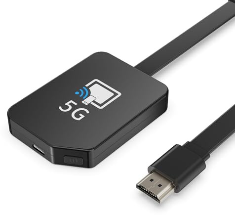 Clé HDMI sans Fil 4K Double Bande (2.4G/5GHz) - Plug & Play - Affichage de Votre Smartphone/pc sur Moniteur/projecteur - Compatible i*OS, Android, Windows, macOS (AirPlay, DLNA, Miracast)